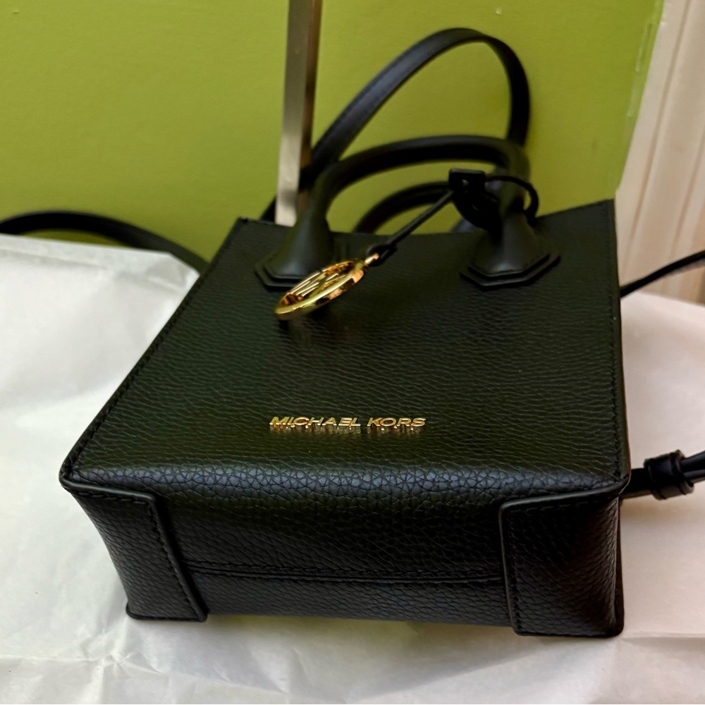 Michael Kors Mercer Extra-Small Pebbled Leather Crossbody Bag - Picture 7 of 10